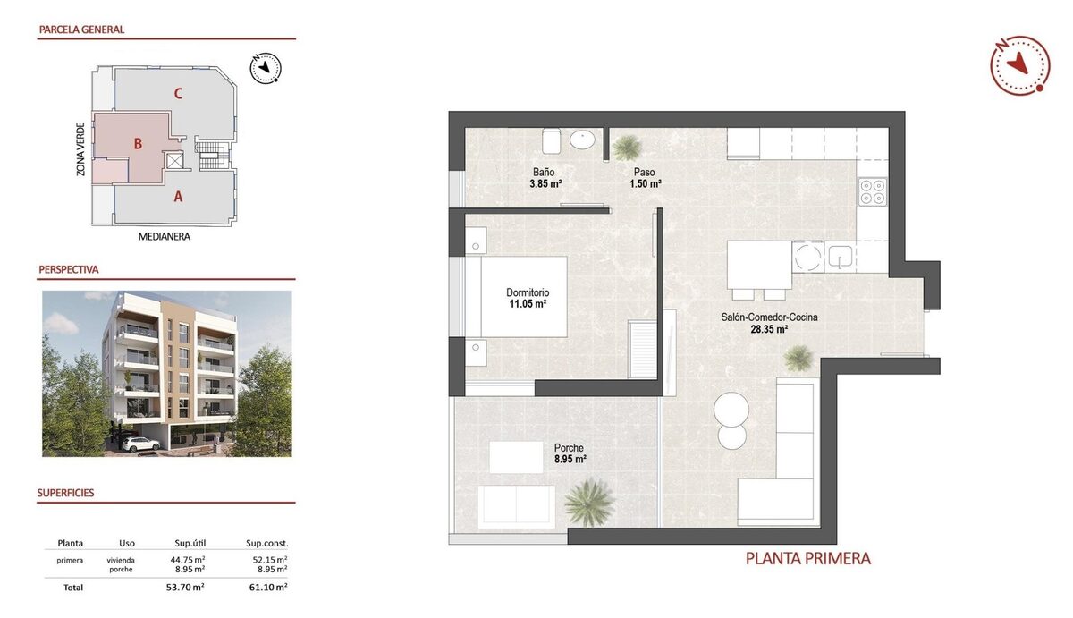 Apartment with 1 bedroom, 61m² in San Pedro del Pinatar, Spain [ID: 0137-N9570]