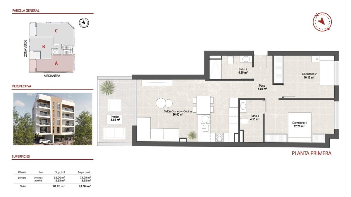 Apartment with 2 bedrooms, 81m² in San Pedro del Pinatar, Spain [ID: 0137-N9571]
