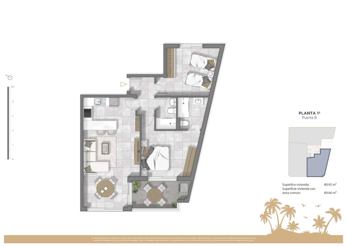 Квартира з 2 спальнями, 72м² в Гуардамар-дель-Сегура, Іспанія [ID: 0137-N9583]