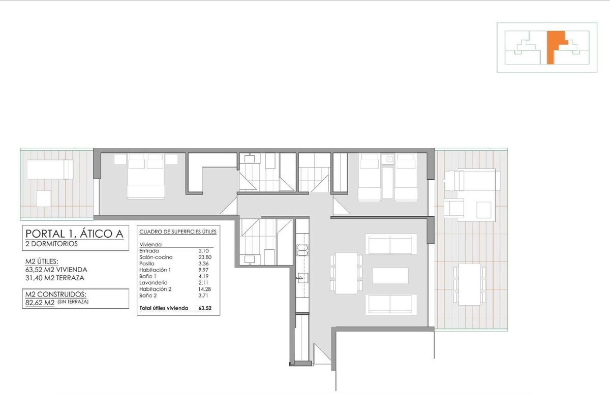 Пентхаус з 2 спальнями, 82м² в Хавея-Шабія, Іспанія [ID: 0137-SP1483]