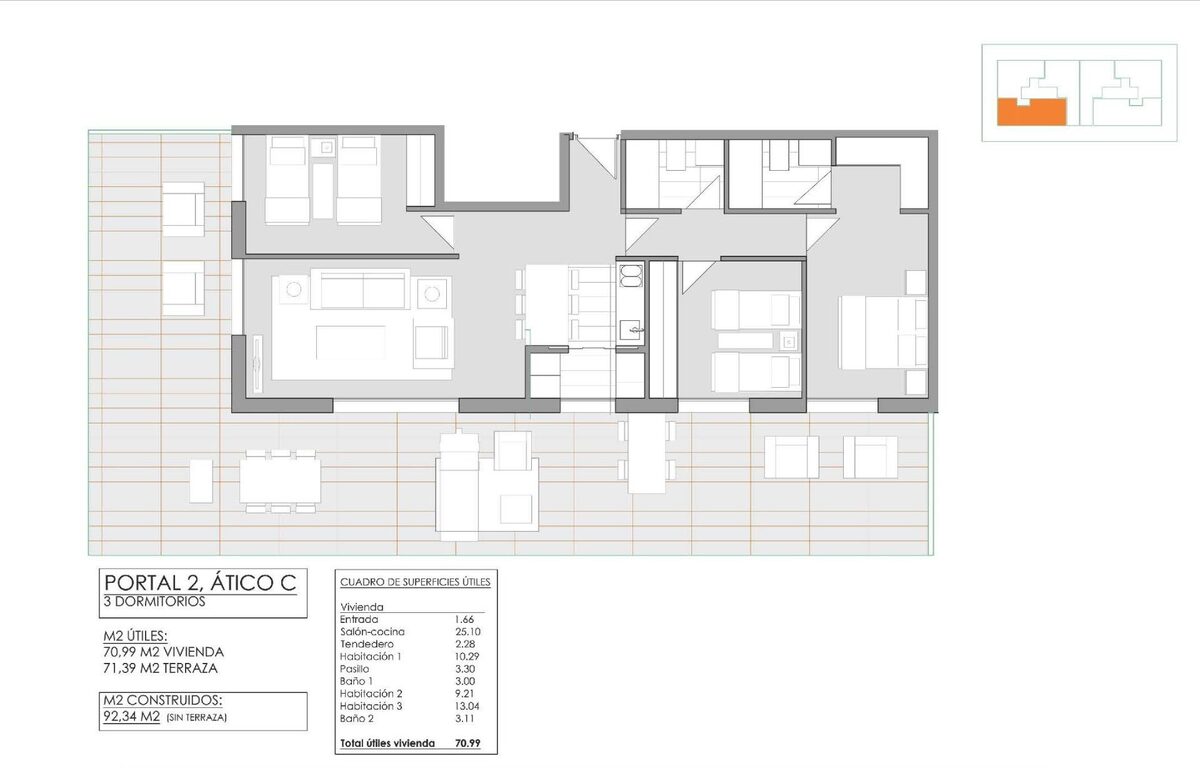 Пентхаус з 3 спальнями, 92м² в Хавея-Шабія, Іспанія [ID: 0137-SP1484]