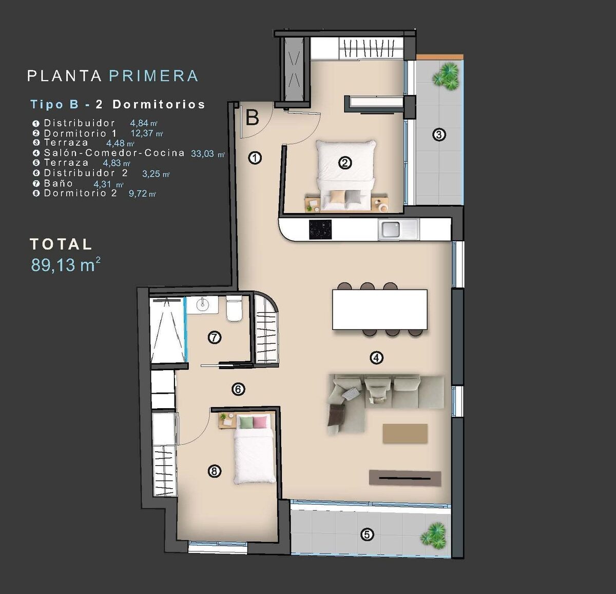 Квартира с 2 спальнями, 79м² в Торревьеха, Испания [ID: 0137-N9594]