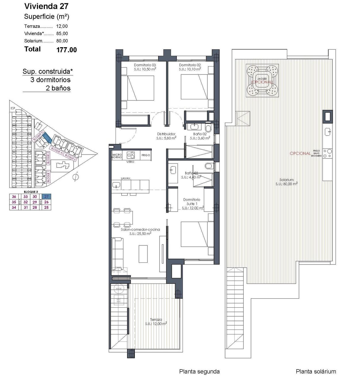Penthouse z 3 sypialniami, 85m² w Los Alcazares, Hiszpania [ID: 0137-N9643]