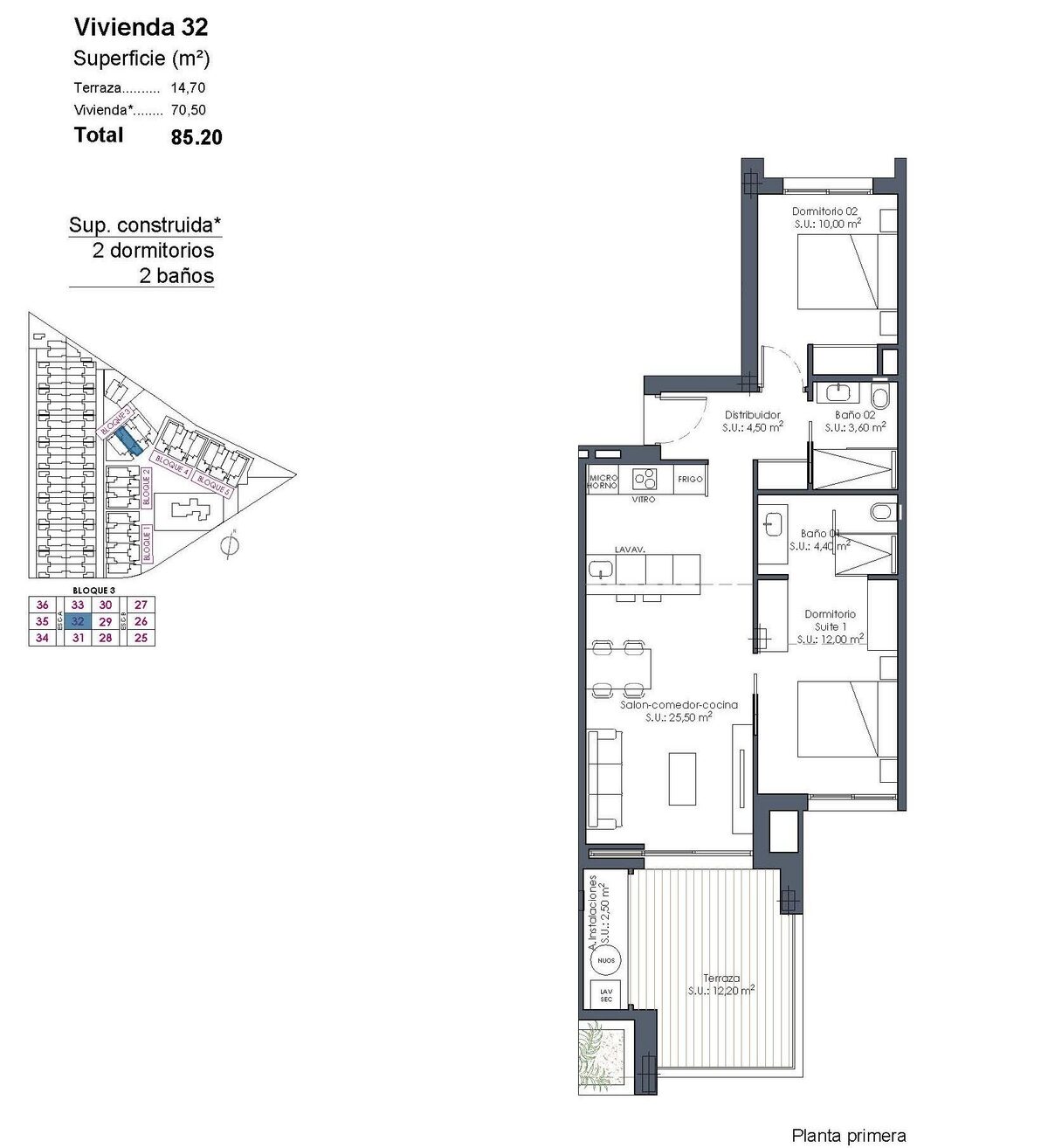 Квартира с 2 спальнями, 70м² в Лос-Алькасарес, Испания [ID: 0137-N9640]