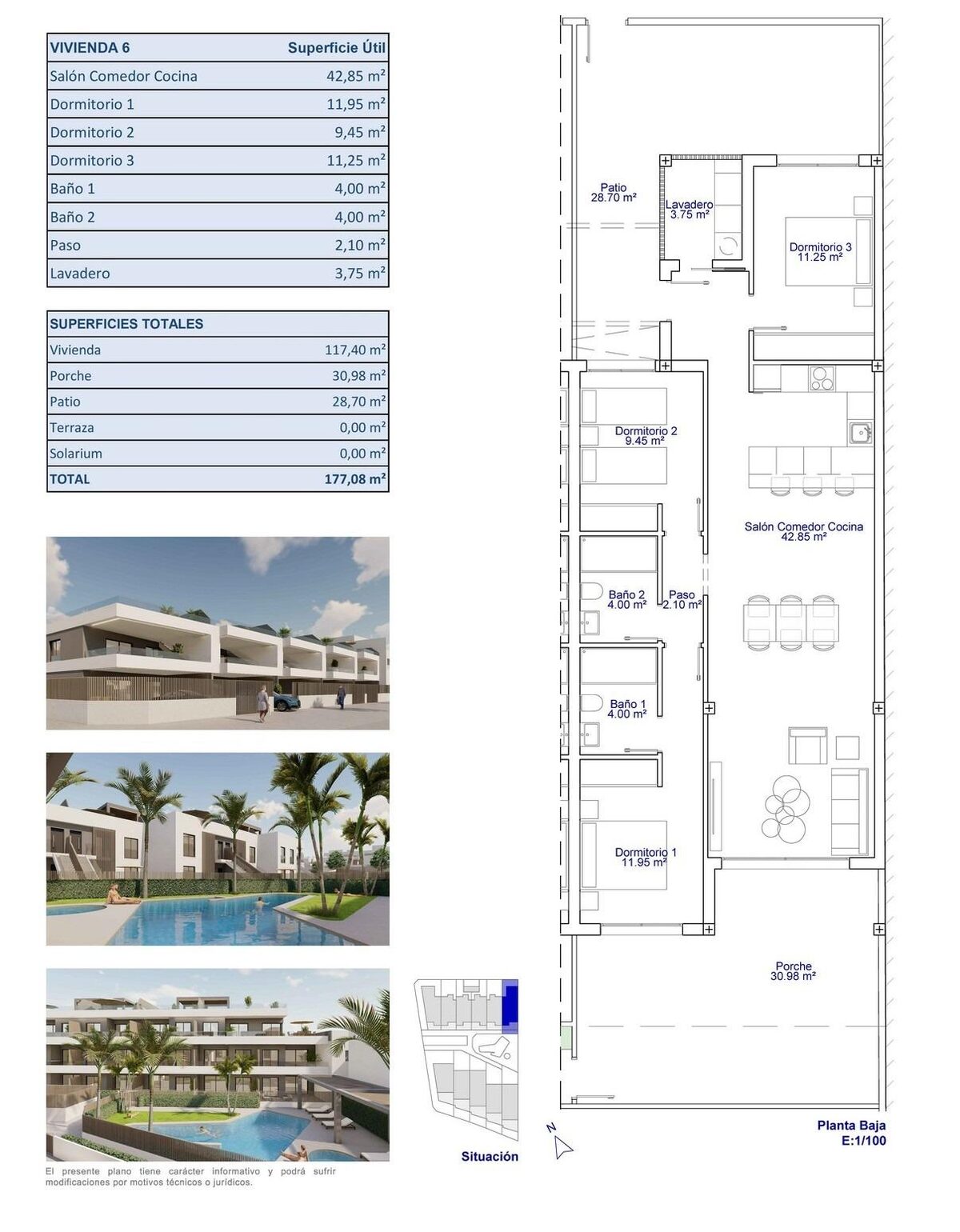 Квартира с 3 спальнями, 117м² в Пилар-де-ла-Орадада, Испания [ID: 0137-N9605]