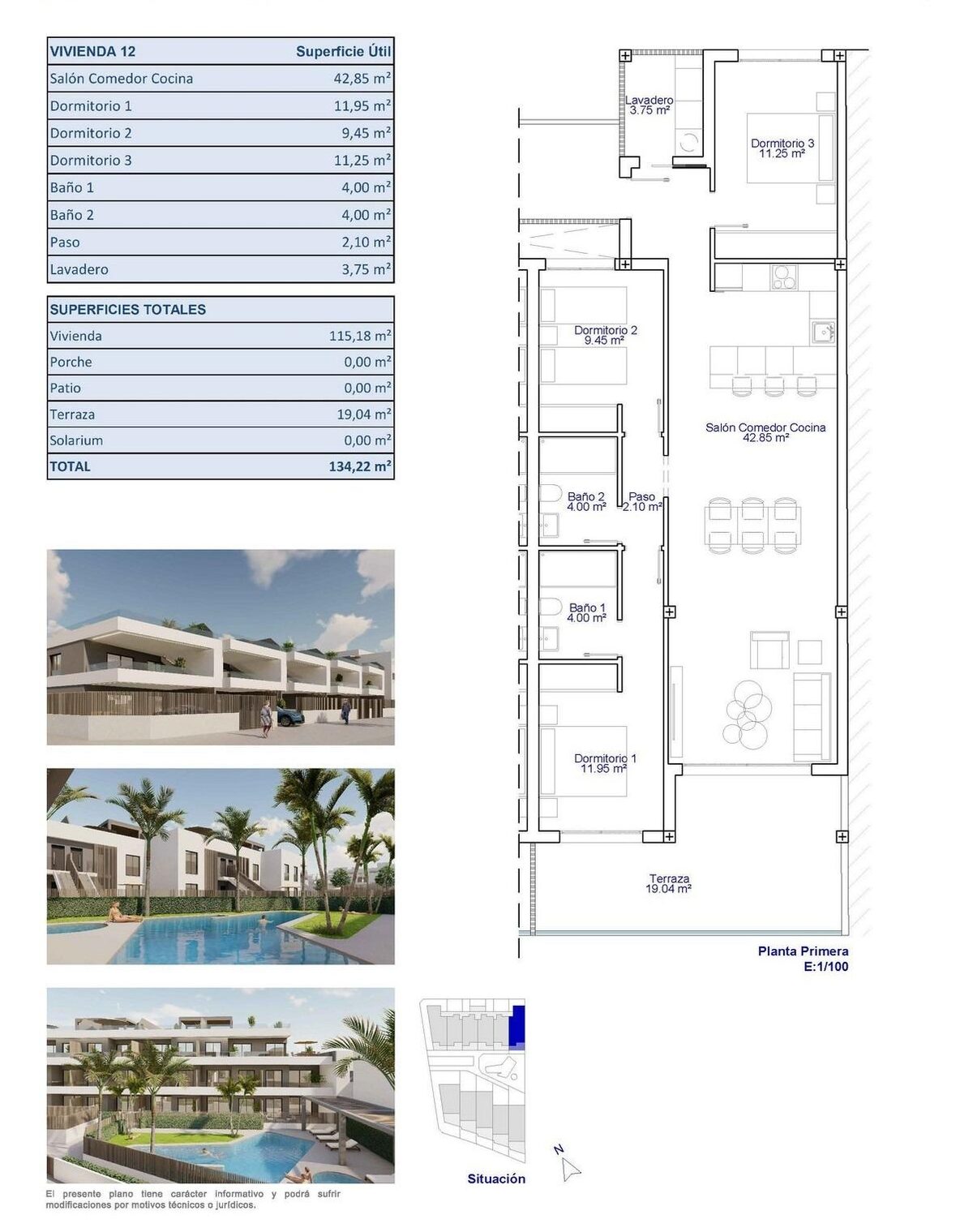Квартира з 3 спальнями, 115м² в Пілар-де-ла-Орадада, Іспанія [ID: 0137-N9607]
