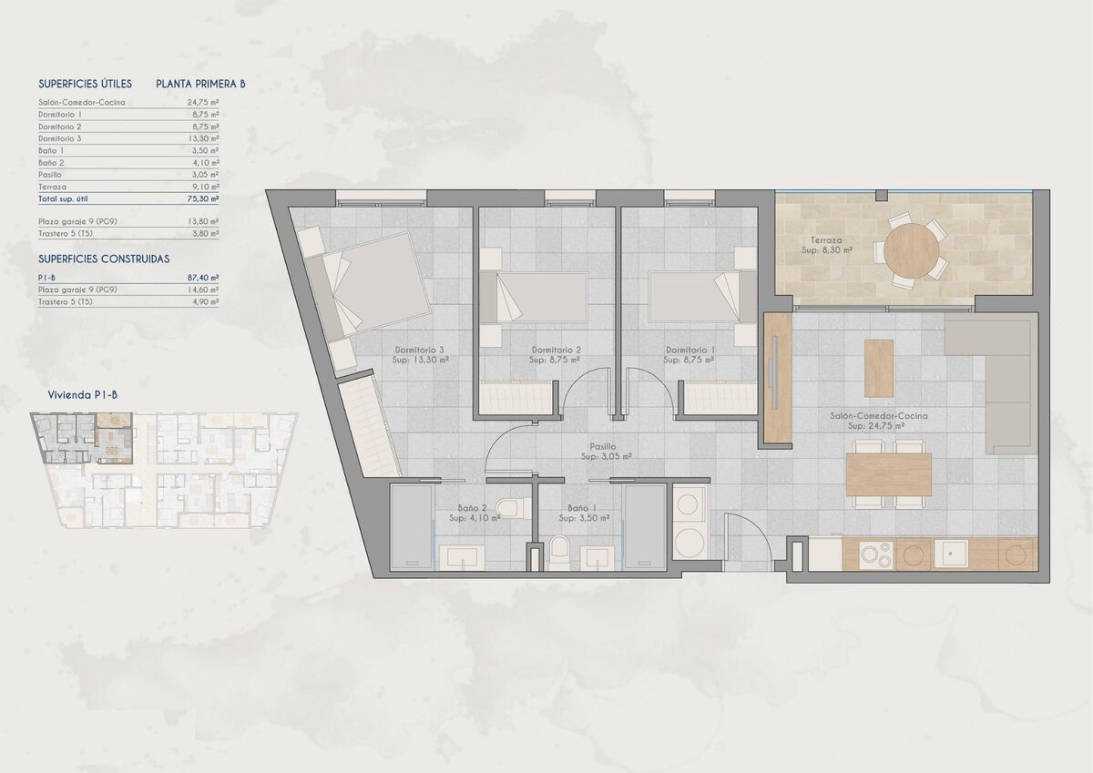 Квартира с 3 спальнями, 87м² в Сан-Педро-дель-Пинатар, Испания [ID: 0137-N9622]