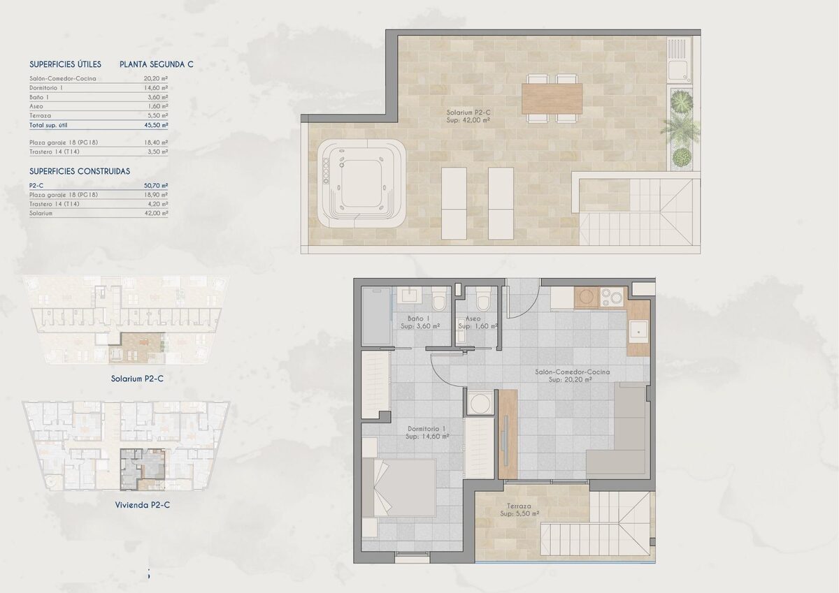 Penthouse z 1 sypialnią, 50m² w San Pedro del Pinatar, Hiszpania [ID: 0137-N9623]