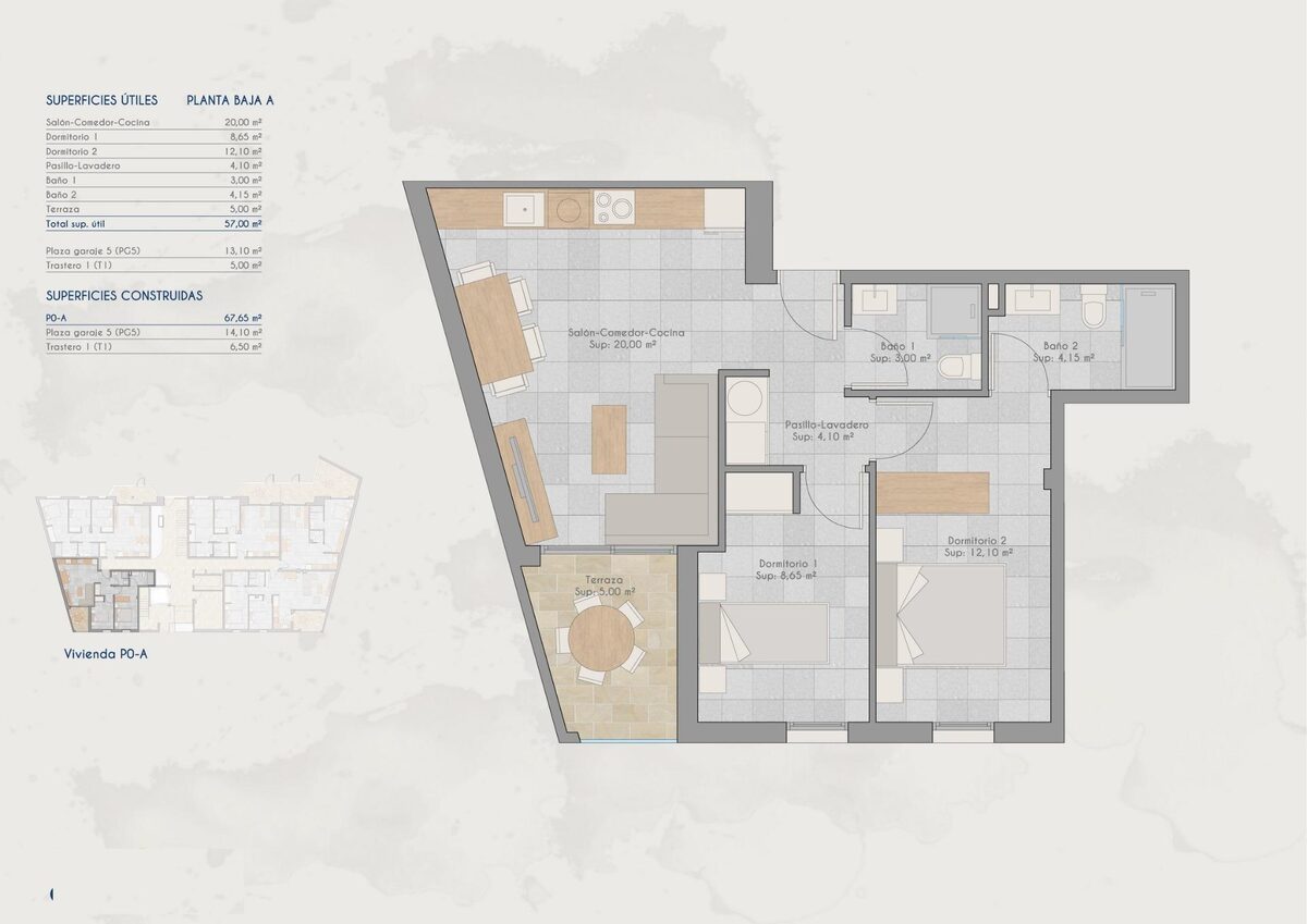 Квартира с 2 спальнями, 67м² в Сан-Педро-дель-Пинатар, Испания [ID: 0137-N9618]