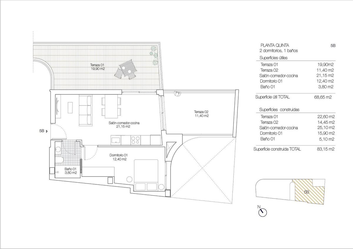 Penthouse with 1 bedroom, 83m² in Torrevieja, Spain [ID: 0137-N7195]