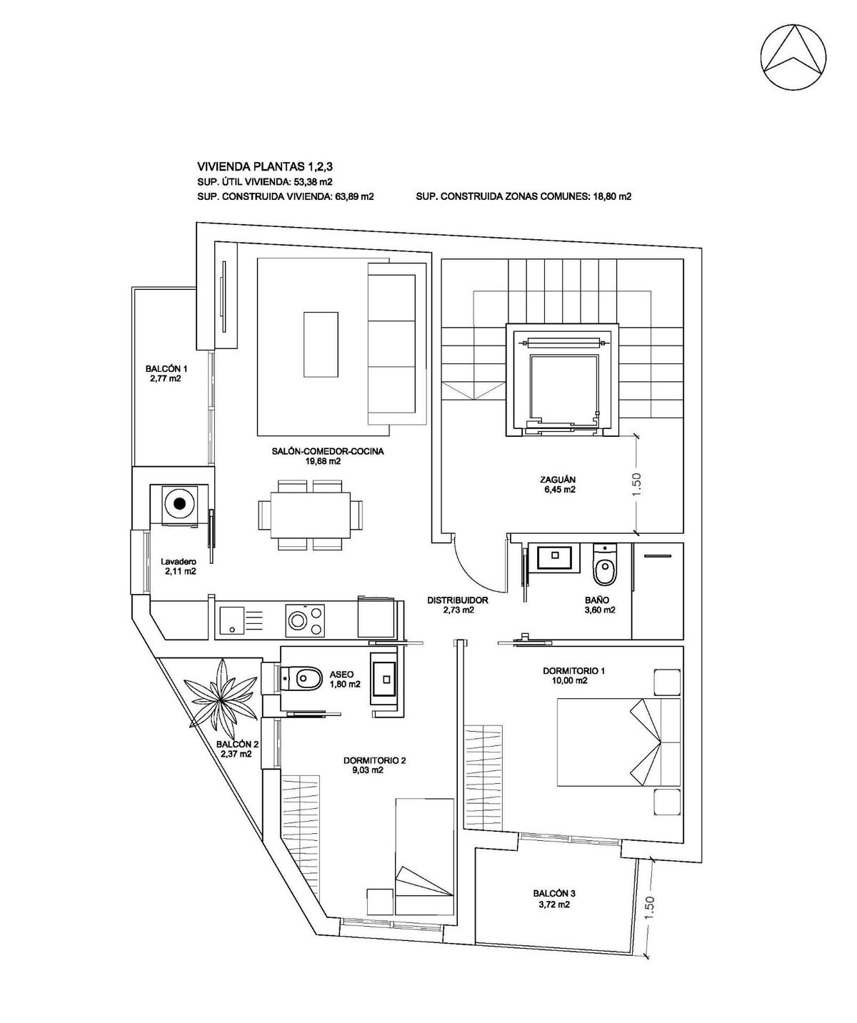 Квартира з 2 спальнями, 63м² в Бігастро, Іспанія [ID: 0137-N9693]