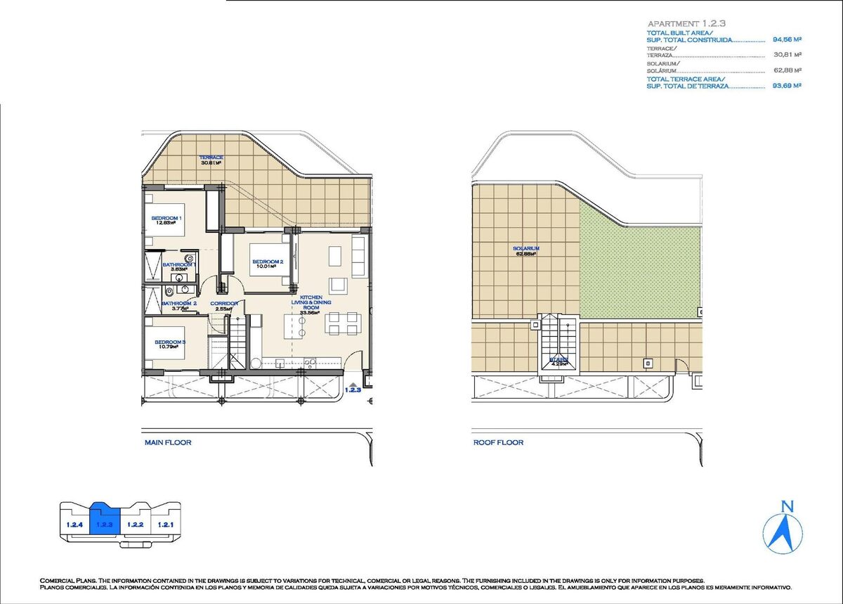 Penthouse z 3 sypialniami, 93m² w Los Alcazares, Hiszpania [ID: 0137-N9725]