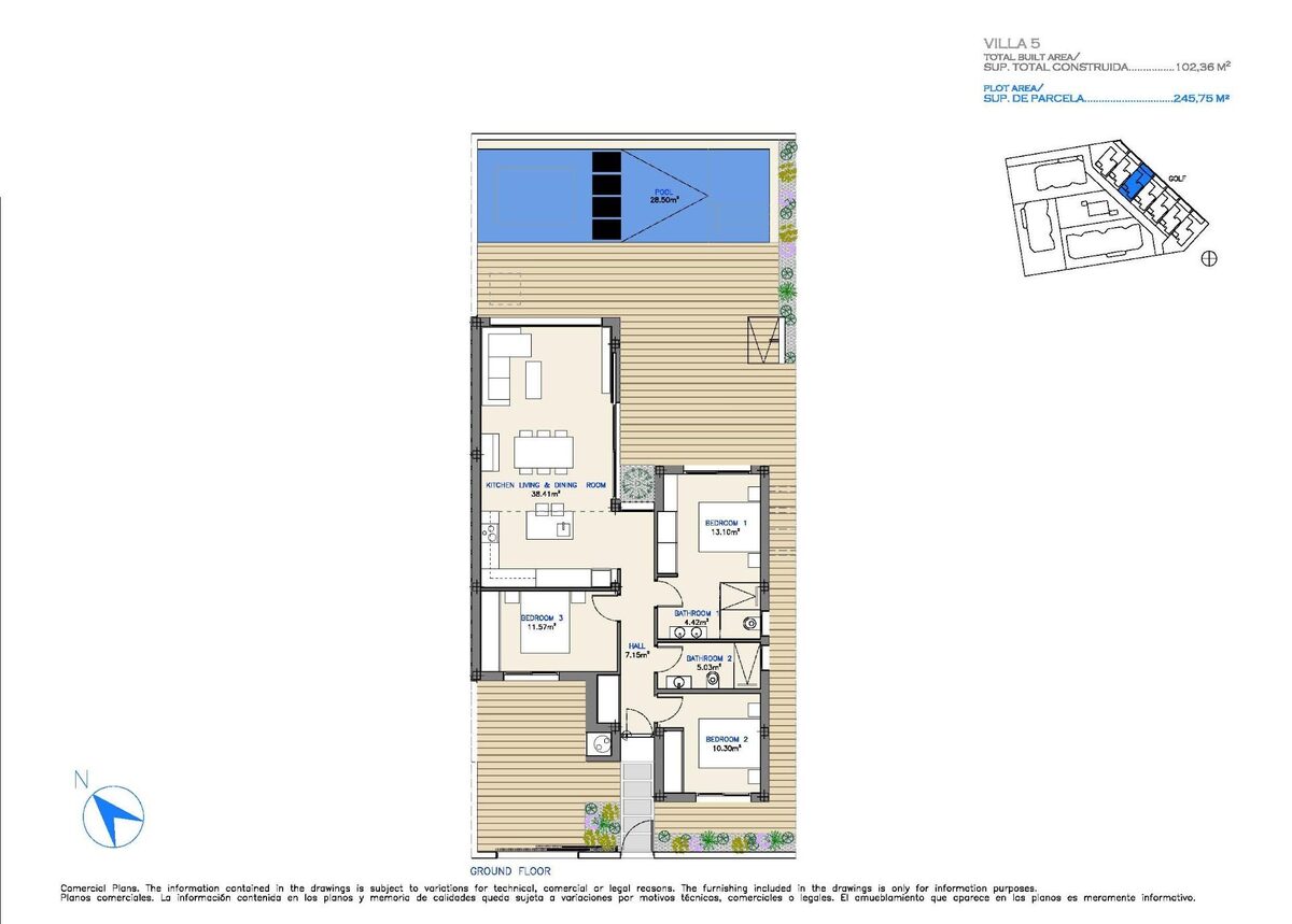 Willa z 3 sypialniami, 101m² w Los Alcazares, Hiszpania [ID: 0137-N9726]