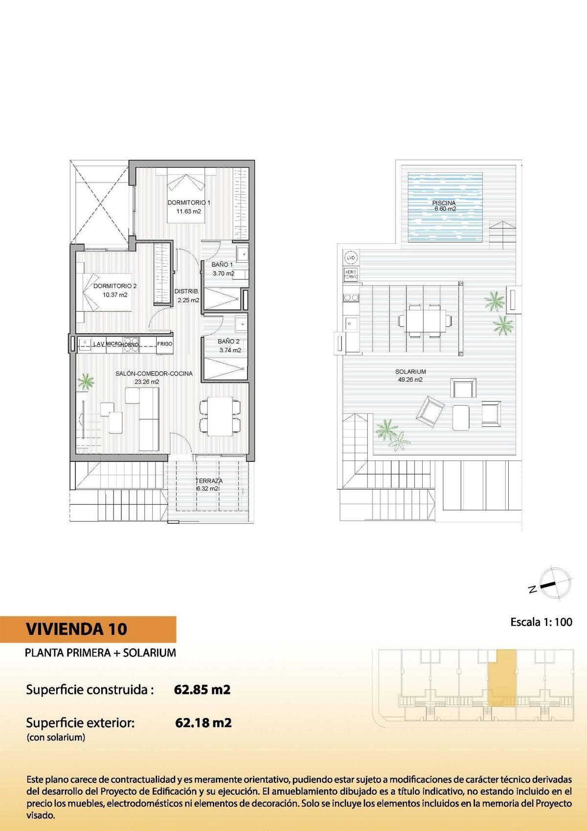 Bungalow z 2 sypialniami, 70m² w San Pedro del Pinatar, Hiszpania [ID: 0137-N9703]