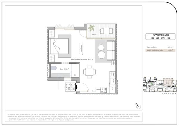 Квартира в Сан-Педро-дель-Пинатар, Испания, 43м² - изображение 13