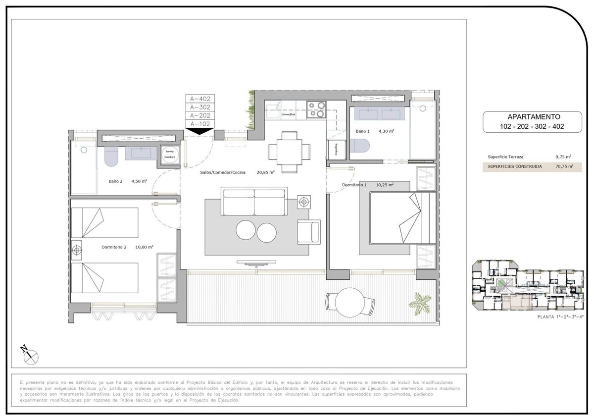 Квартира з 2 спальнями, 70м² в Сан-Педро-дель-Пінатар, Іспанія [ID: 0137-N9742]