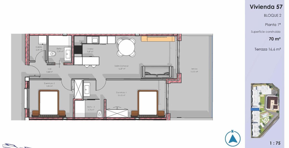 Квартира з 2 спальнями, 65м² в Гуардамар-дель-Сегура, Іспанія [ID: 0137-N9731]