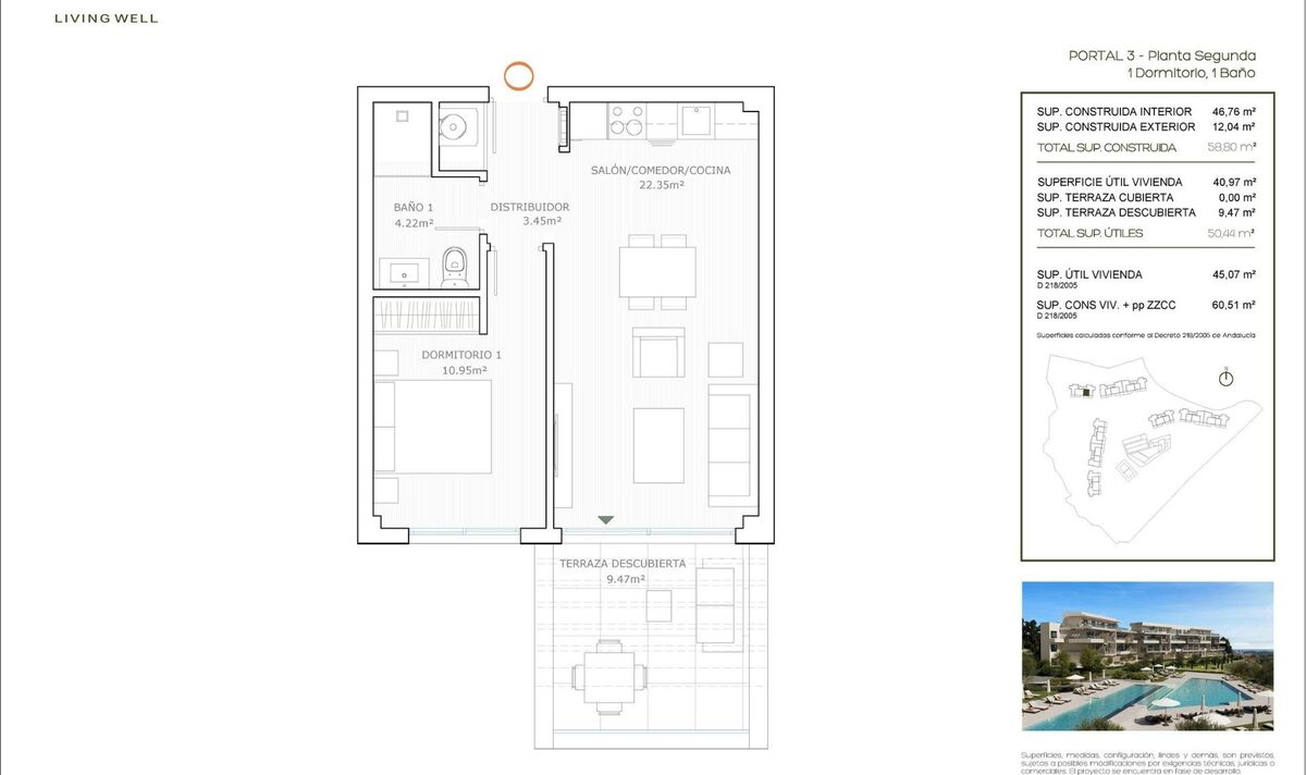 Apartament z 1 sypialnią, 60m² w Mijas, Hiszpania [ID: 0137-SP1196]