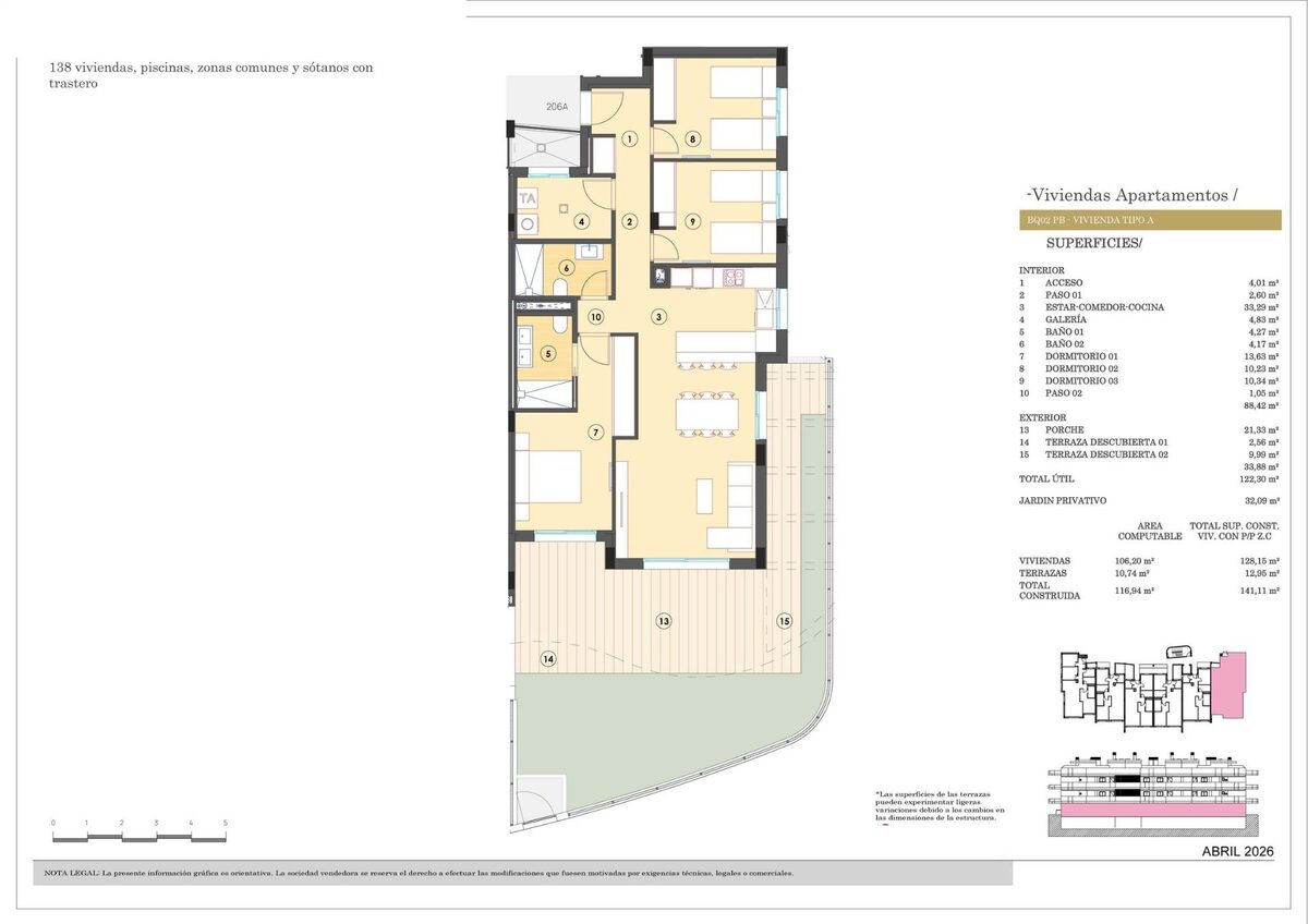 Квартира з 3 спальнями, 116м² в Фінестрат, Іспанія [ID: 0137-SP1613]