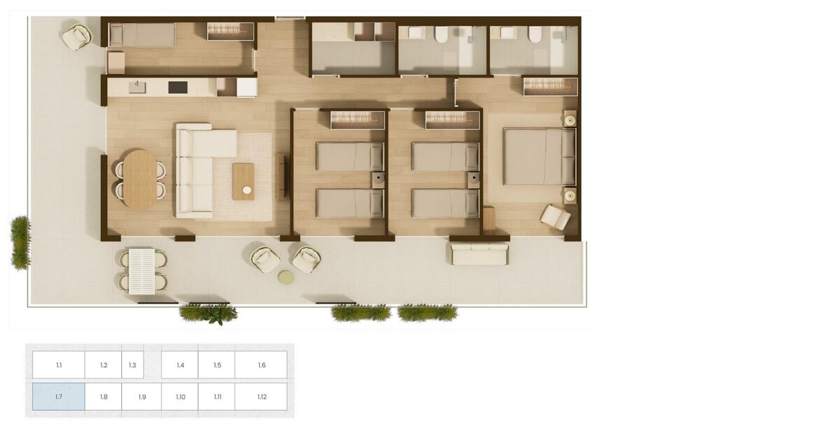 Квартира з 4 спальнями, 105м² в moncofa, Іспанія [ID: 0137-SP1600]