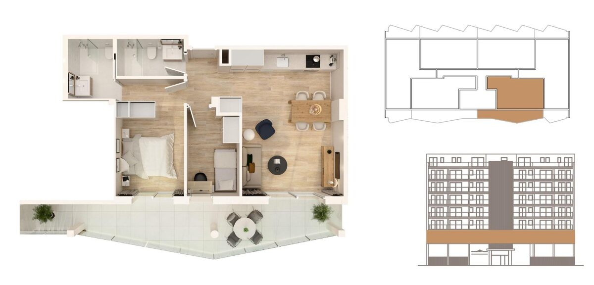 Квартира з 2 спальнями, 57м² в moncofa, Іспанія [ID: 0137-SP1596]