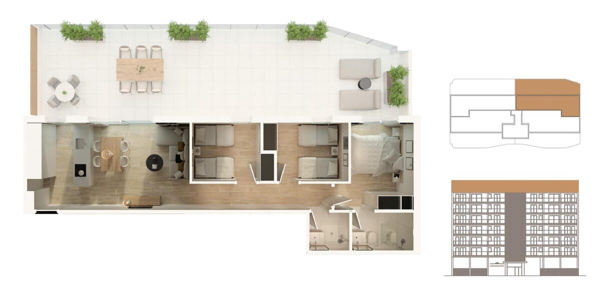 Пентхаус з 3 спальнями, 77м² в moncofa, Іспанія [ID: 0137-SP1598]