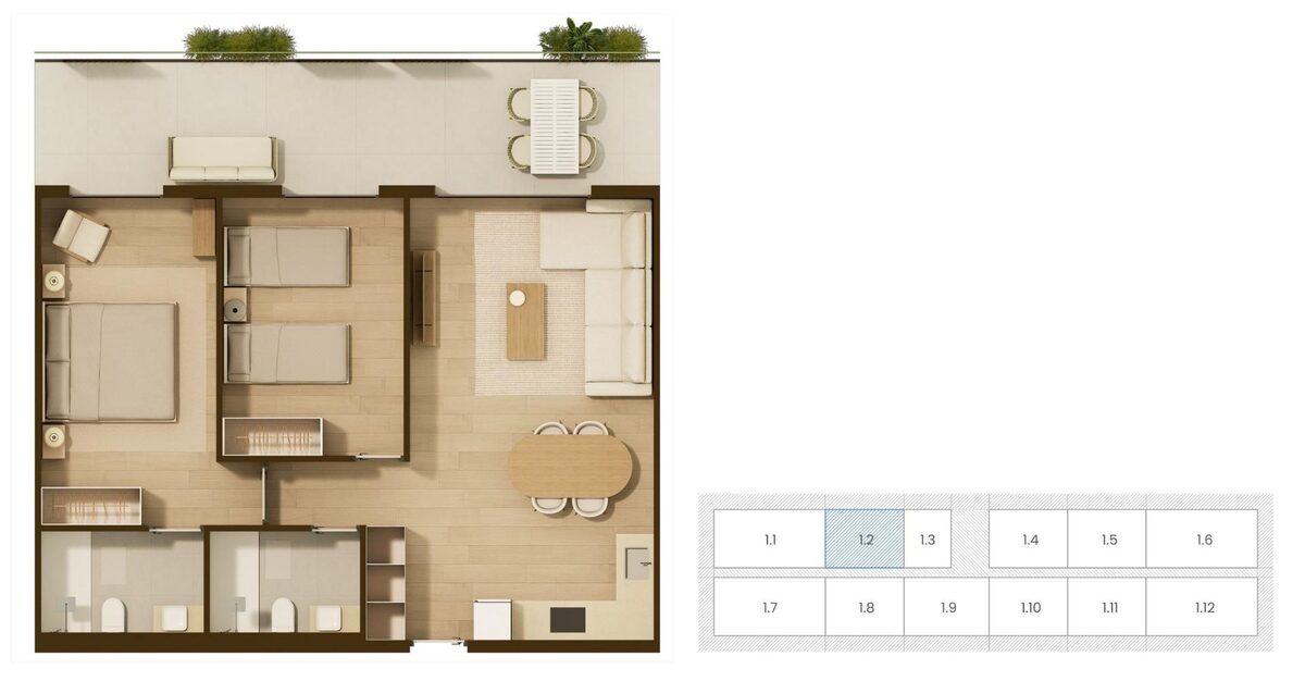 Квартира з 2 спальнями, 74м² в moncofa, Іспанія [ID: 0137-SP1599]