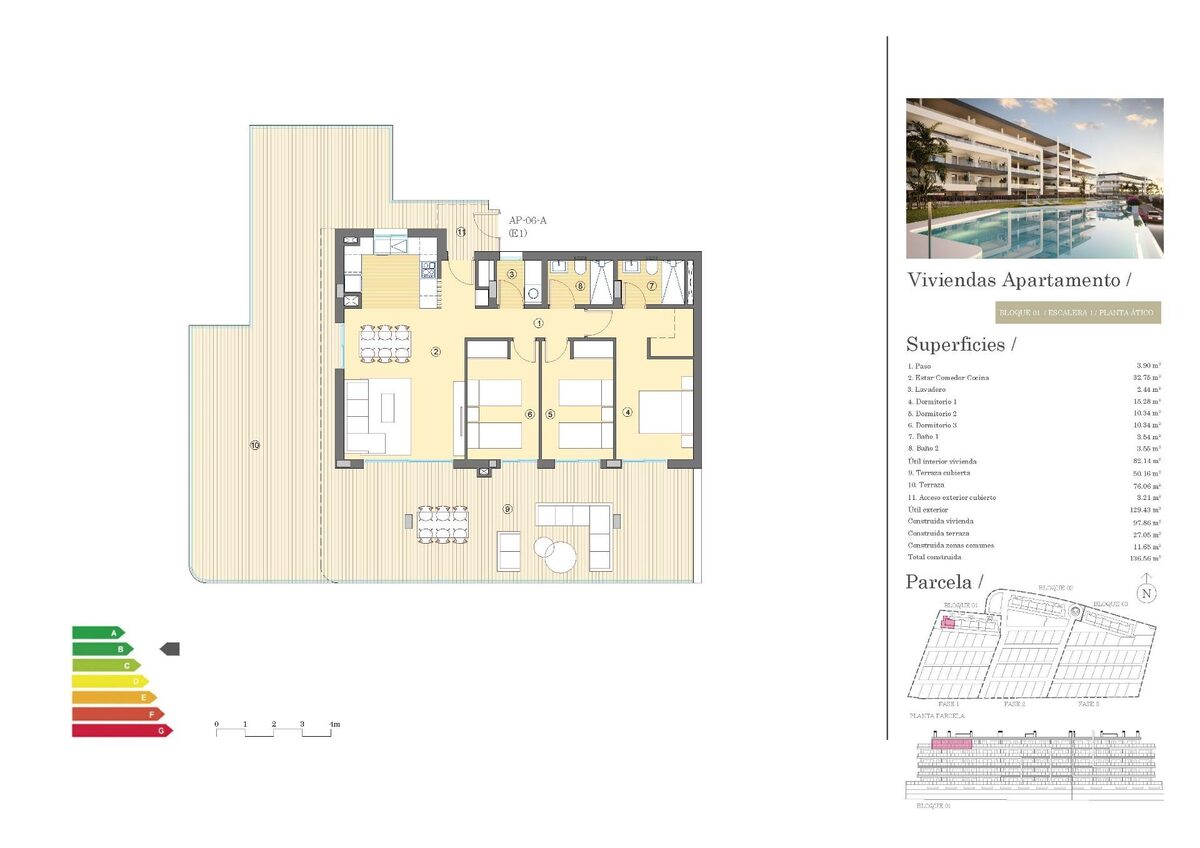 Penthouse z 3 sypialniami, 97m² w Mutxamel, Hiszpania [ID: 0137-N7819]