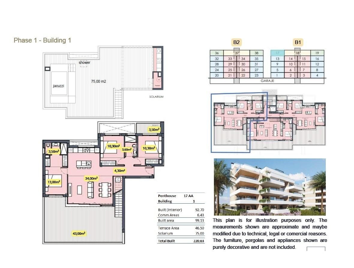 Пентхаус з 3 спальнями, 99м² в Торре-Пачеко, Іспанія [ID: 0137-SP1625]