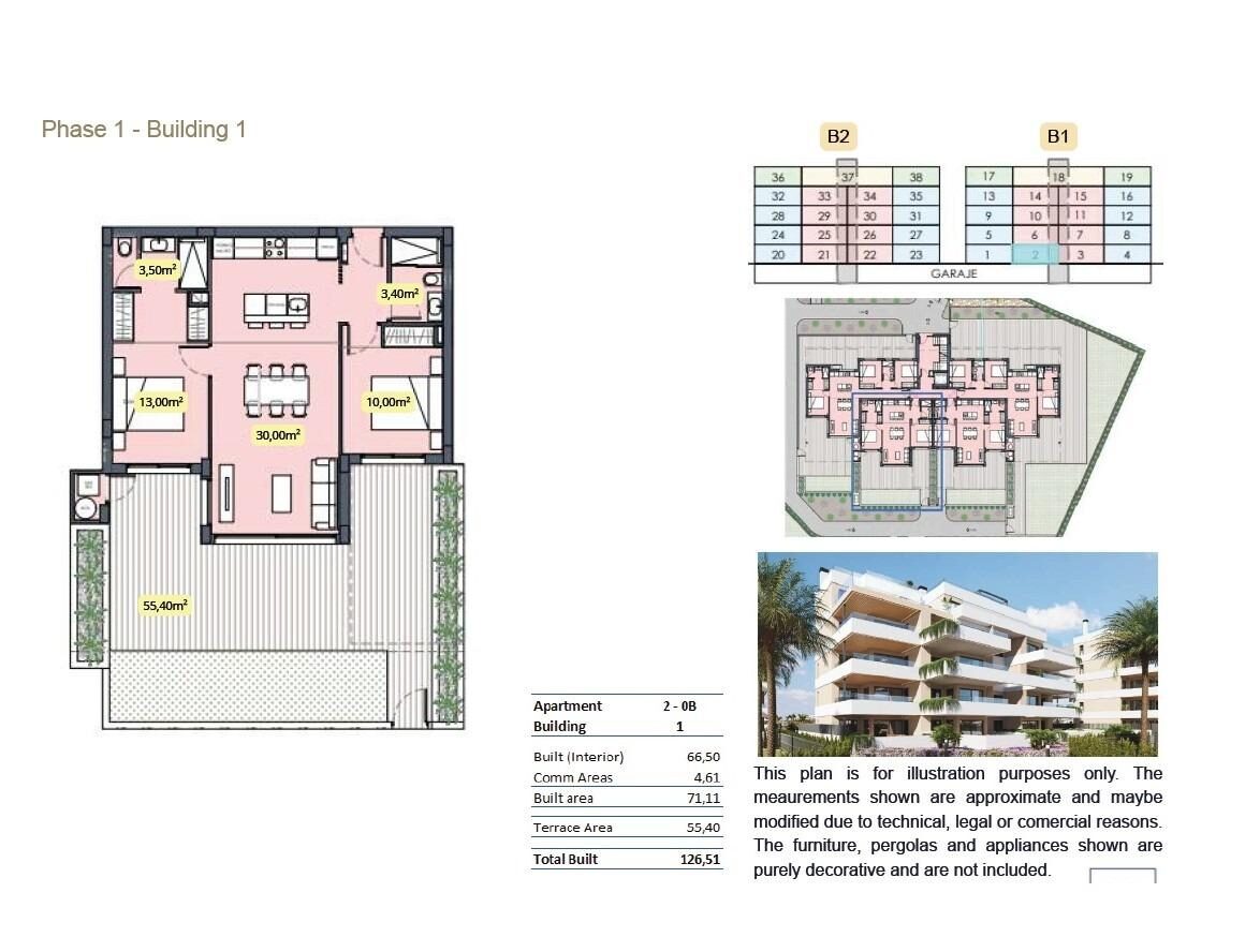 Квартира з 2 спальнями, 71м² в Торре-Пачеко, Іспанія [ID: 0137-SP1621]