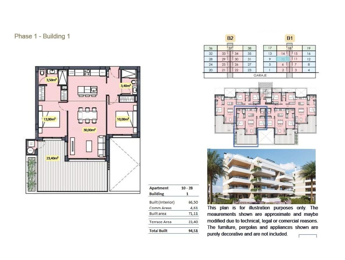 Квартира з 2 спальнями, 71м² в Торре-Пачеко, Іспанія [ID: 0137-SP1622]