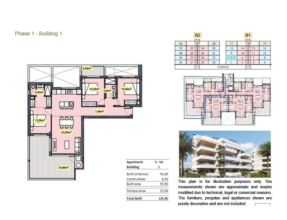 Квартира з 3 спальнями, 97м² в Торре-Пачеко, Іспанія [ID: 0137-SP1623]