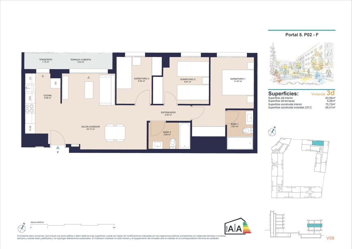 Квартира с 3 спальнями, 88м² в Аликанте, Испания [ID: 0137-SP1649]