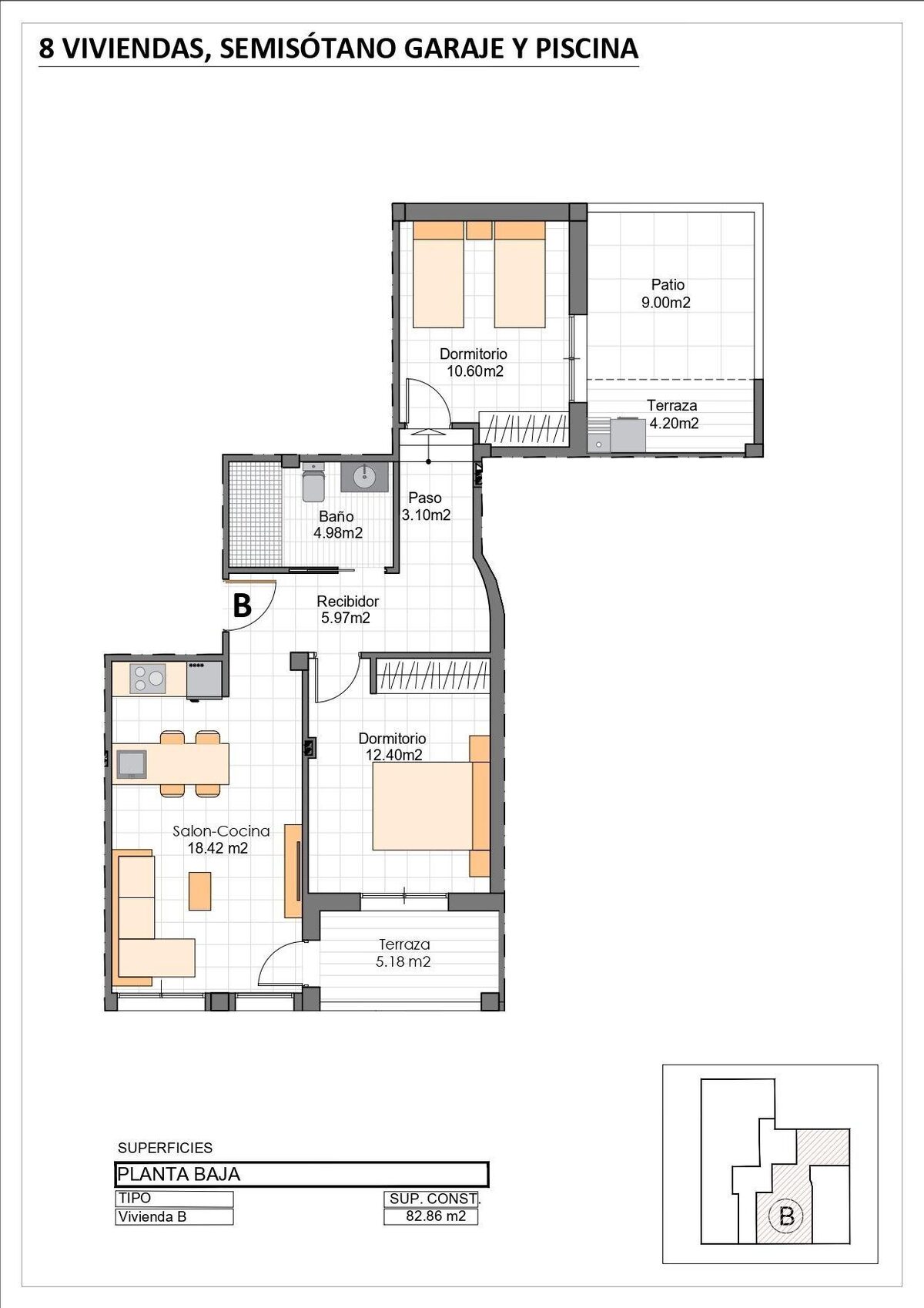 Apartment with 2 bedrooms, 82m² in San Pedro del Pinatar, Spain [ID: 0137-N9771]