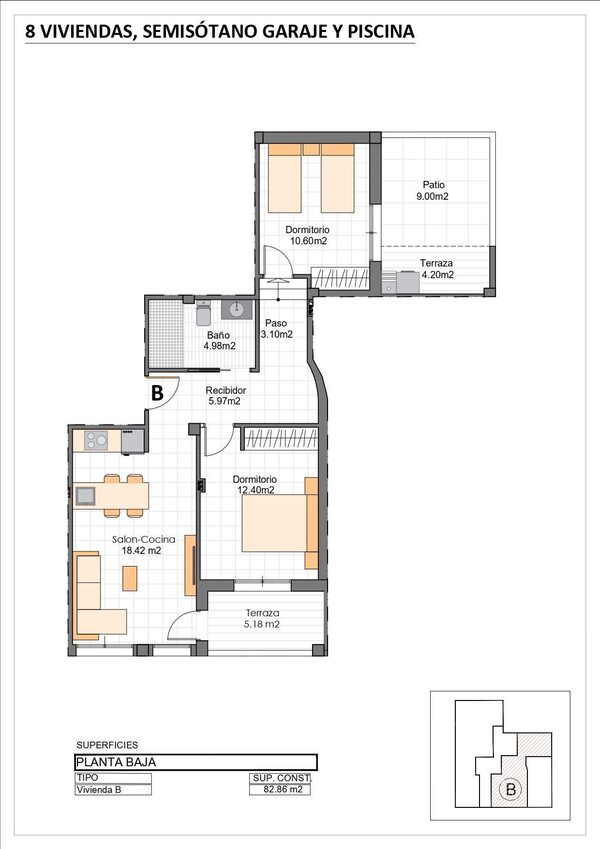 Квартира в Сан-Педро-дель-Пинатар, Испания, 82м² - изображение 8