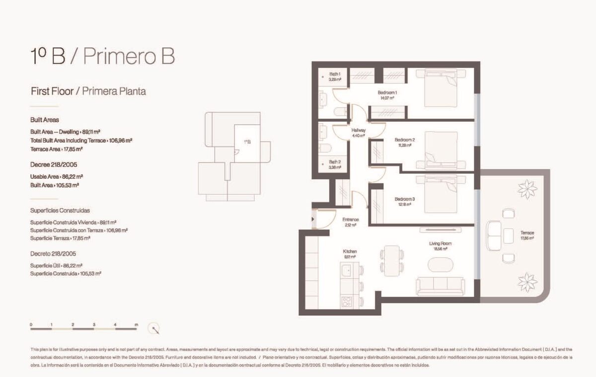 Apartament z 3 sypialniami, 105m² w Estepona, Hiszpania [ID: 0137-SP1655]