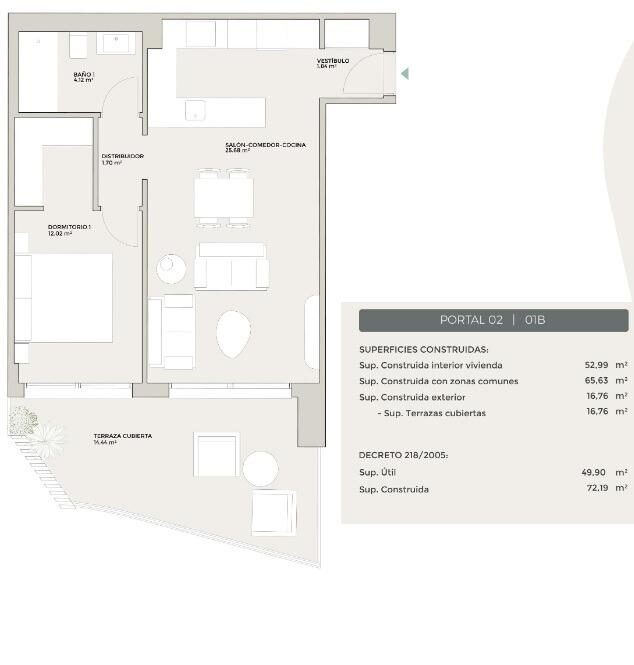 Квартира с 1 спальней, 56м² в Торремолинос, Испания [ID: 0137-SP1673]