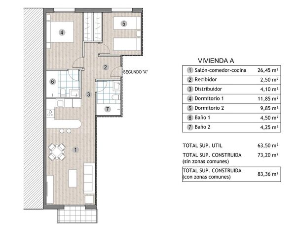 Penthouse w puerto-de-mazarron, Hiszpania, 73m² - obraz 8