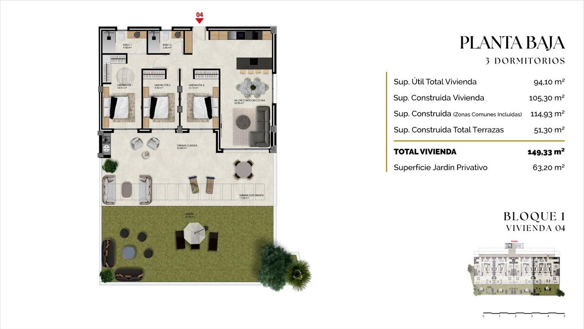 Apartment with 3 bedrooms, 88m² in Finestrat, Spain [ID: 0137-SP1702]