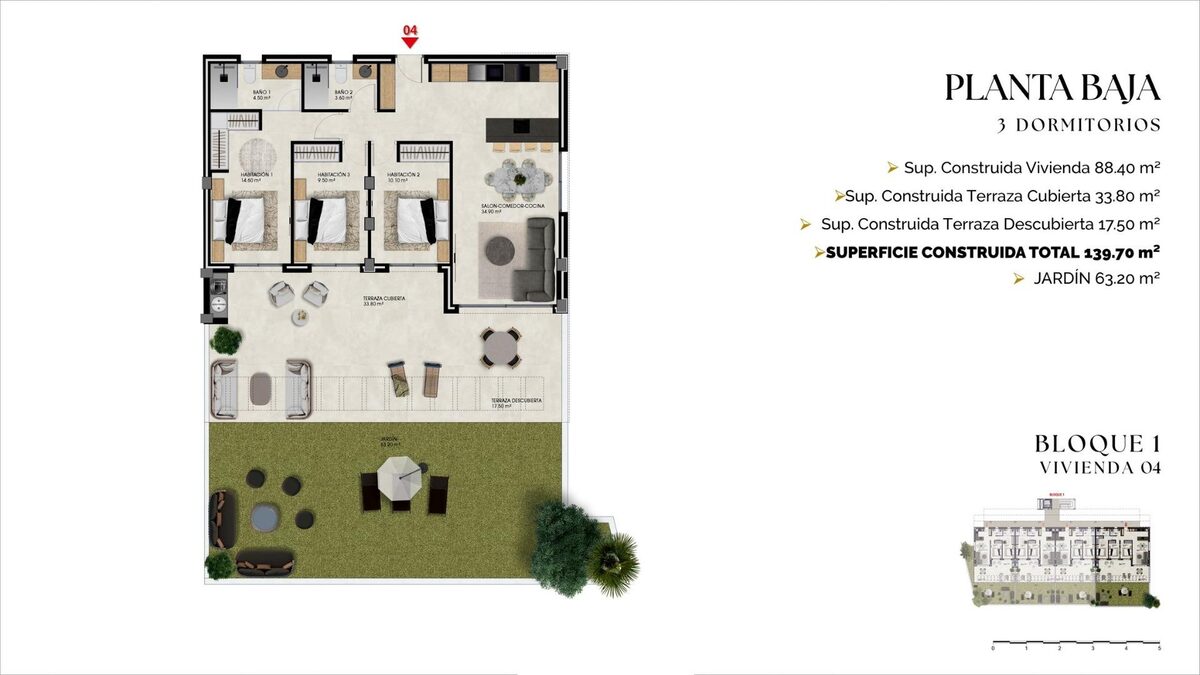 Apartment with 3 bedrooms, 88m² in Finestrat, Spain [ID: 0137-SP1702]