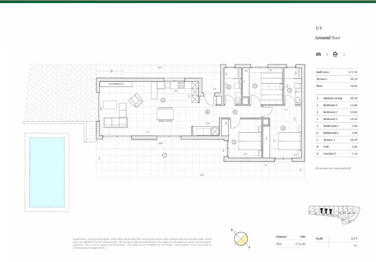 Вилла с 3 спальнями, 114м² в Финестрат, Испания [ID: 0137-N9835]