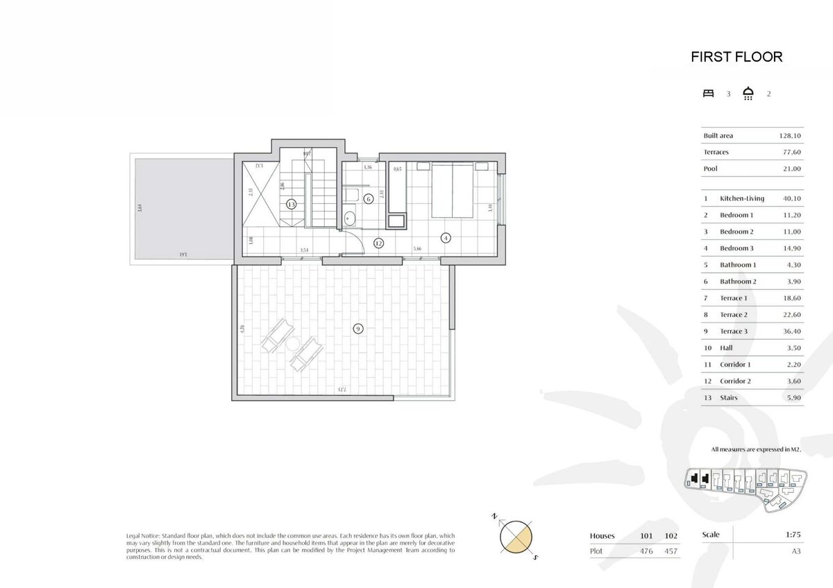 Вилла с 3 спальнями, 128м² в Финестрат, Испания [ID: 0137-N9834]