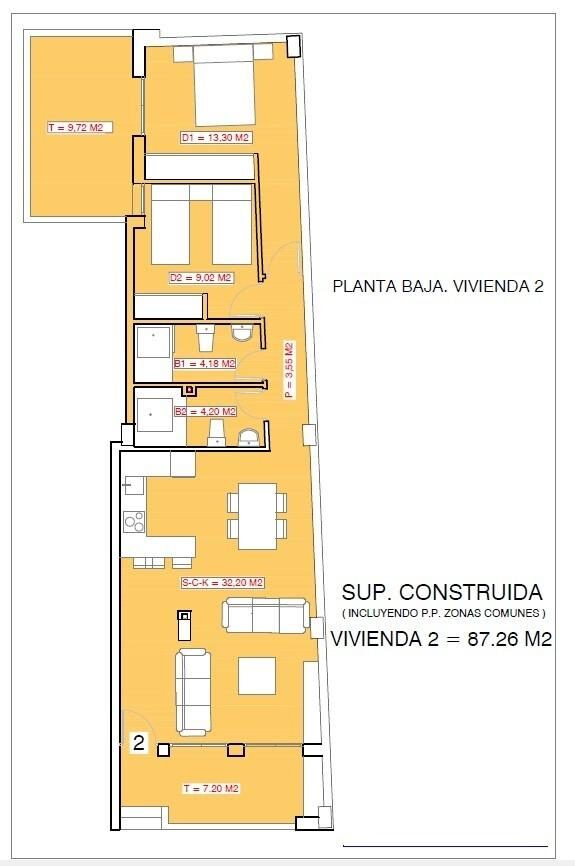 Apartament z 2 sypialniami, 87m² w Torrevieja, Hiszpania [ID: 0137-N9852]
