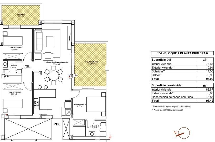Квартира с 3 спальнями, 96м² в Вера, Испания [ID: 0137-SP1718]