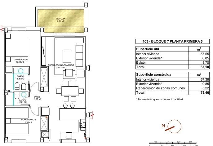 Квартира с 2 спальнями, 73м² в Вера, Испания [ID: 0137-SP1716]