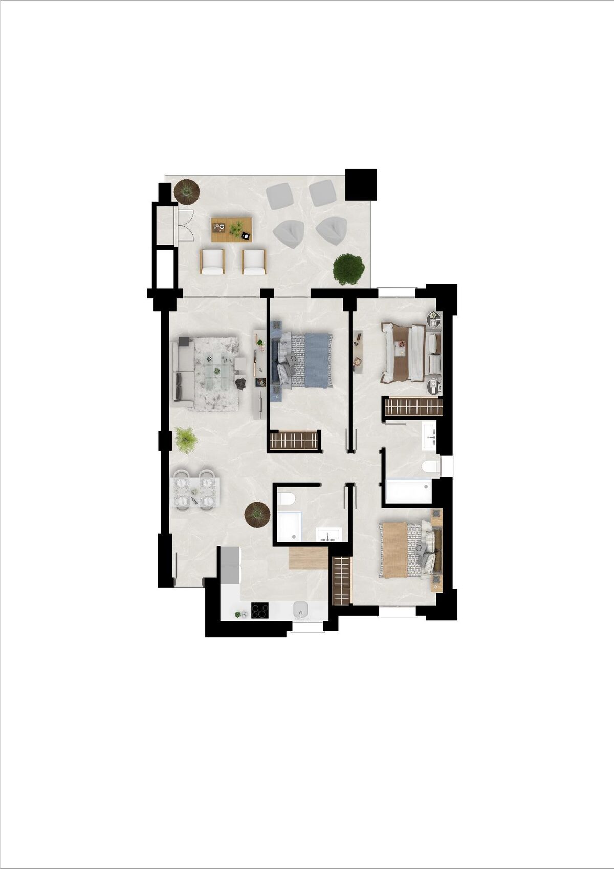 Apartment with 3 bedrooms, 98m² in Mijas, Spain [ID: 0137-N9850]