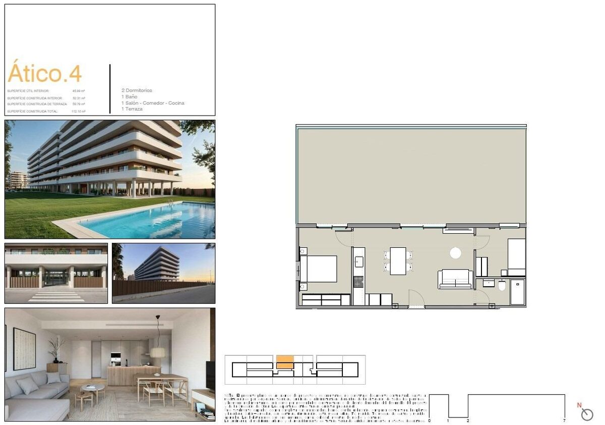 Penthouse z 2 sypialniami, 52m² w moncofa, Hiszpania [ID: 0137-SP1709]
