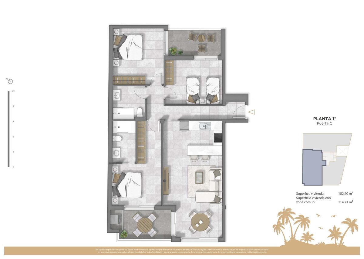 Apartment with 3 bedrooms, 93m² in Guardamar del Segura, Spain [ID: 0137-N9889]