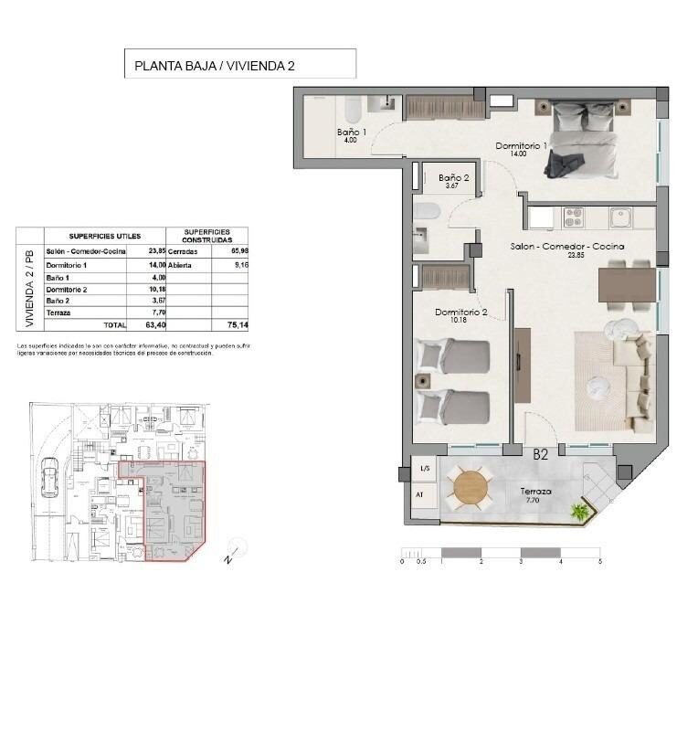 Квартира з 2 спальнями, 75м² в Санта-Пола, Іспанія [ID: 0137-N9893]