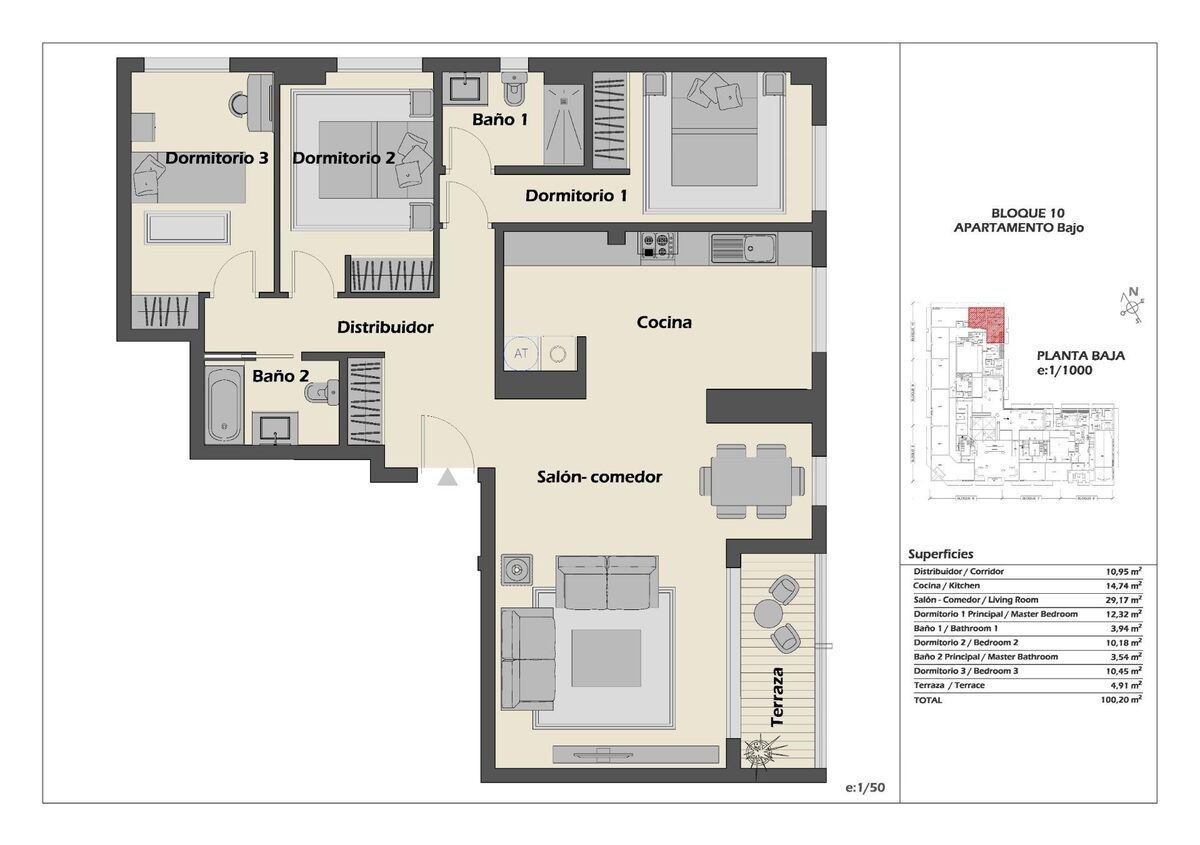 Apartment with 3 bedrooms, 100m² in Марбелья, Spain [ID: 0137-N7709]